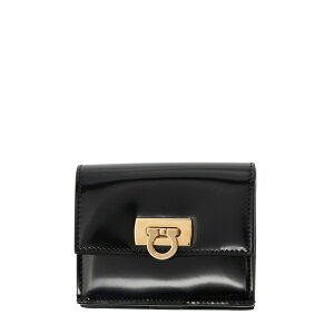 tFK fB[X z ANZT[ 'wanda' Black Wallet With Gancini Closure In Patent Leather Woman Black