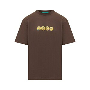 �o���E �����Y T�V���c �g�b�v�X Emoticon-print t-shirt Brown