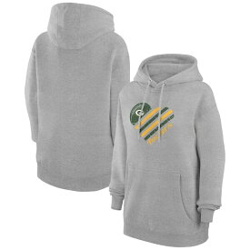 カールバンクス レディース ジャケット＆ブルゾン アウター Green Bay Packers GIII 4Her by Carl Banks Women's Heart Graphic Fleece Pullover Hoodie Heather Gray