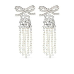 �Z���t�E�|�[�g���C�g ���f�B�[�X �s�A�X���C�������O �A�N�Z�T���[ Crystal bow pearl drop earrings Silver