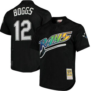 ~b`F&lX Y Vc gbvX Men's Tampa Bay Rays Cooperstown Collection 1991 Mesh Batting Practice Jersey - Wade Boggs Black