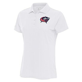 アンティグア レディース ポロシャツ トップス Columbus Blue Jackets Antigua Women's Team Logo Legacy Pique Polo White
