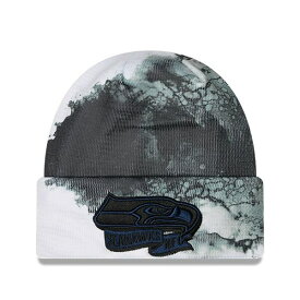 ニューエラ メンズ 帽子 アクセサリー Seattle Seahawks New Era 2022 Sideline Ink Dye Tonal Cuffed Knit Hat Black