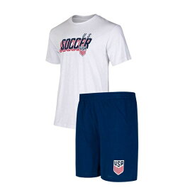 コンセプトスポーツ メンズ Tシャツ トップス USMNT Concepts Sport Downfield TShirt & Shorts Set Navy/White