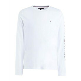 トミー ヒルフィガー メンズ Tシャツ トップス TOMMY LOGO LONG SLEEVE T-SHIRT White
