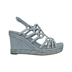 インポ レディース サンダル シューズ Women's Orleans Raffia Platform Wedge Sandals Smokey Blue