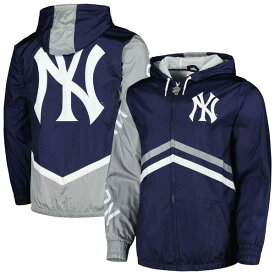 ミッチェル&ネス メンズ ジャケット＆ブルゾン アウター New York Yankees Mitchell & Ness Undeniable FullZip Hoodie Windbreaker Jacket Navy