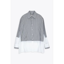 マルタンマルジェラ メンズ シャツ トップス Camicia A Maniche Lunghe Black And White Striped Cotton Shirt Bianco/grigio