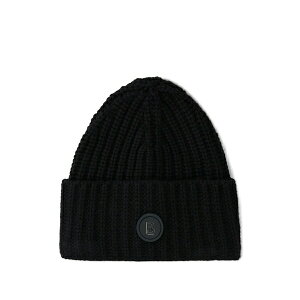 �{�O�i�[ �����Y �X�q �A�N�Z�T���[ Kilian ribbed logo-patch beanie hat Black