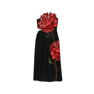 �t�@�[�� ���I ���f�B�[�X �����s�[�X �g�b�v�X Rosalia artisanal maxi dress Black