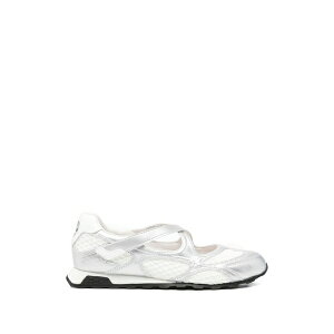 �A�b�V�� ���f�B�[�X �X�j�[�J�[ �V���[�Y Mesh-panelled crossover-strap sneakers Silver