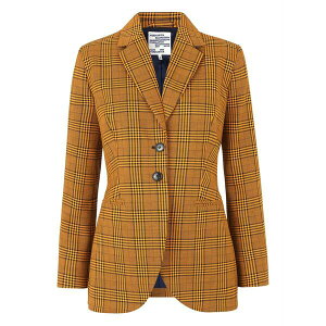 �o�E���E���h�w���K�[�f�� ���f�B�[�X �W���P�b�g���u���]�� �A�E�^�[ Bryony checked single-breasted blazer Orange
