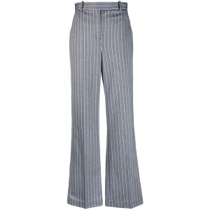 �`���R��1901 ���f�B�[�X �J�W���A���p���c �{�g���X Pinstripe-pattern flared trousers Blue