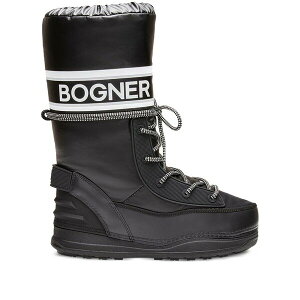 �{�O�i�[ ���f�B�[�X �u�[�c �V���[�Y Logo lace-up snow boots Black