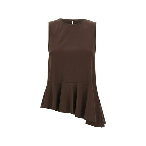 �J�I�X ���f�B�[�X �V���c �g�b�v�X Ruffled-hem sleeveless blouse Brown
