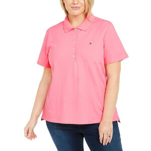 g~[ qtBK[ fB[X |Vc gbvX Plus Size Short-Sleeve Polo Shirt Peony
