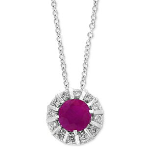 GtB[ RNV fB[X lbNXE`[J[Ey_ggbv ANZT[ EFFY Sapphire (3/4 ct. t.w) & Diamond (1/4 ct. t.w) 18" Pendant Necklace in 14K White Gold (Also Available in Emerald and Ruby) 