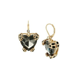 ベッツィジョンソン レディース ピアス＆イヤリング アクセサリー Leopard Heart Drop Earrings Black Diamond