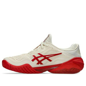 ASICS �A�V�b�N�X �����Y �X�j�[�J�[ �yASICS Court FF 3 Novak 'Cream Classic Red' 1041A522-968�z �T�C�Y US_M_14