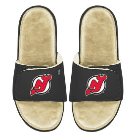 アイスライド メンズ サンダル シューズ New Jersey Devils ISlide Faux Fur Slide Sandals Black/Tan
