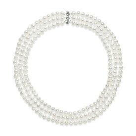 ベル ドゥ メール レディース ネックレス・チョーカー・ペンダントトップ アクセサリー Cultured Freshwater Pearl Three Layer Necklace (7-8mm) Sterling Silver