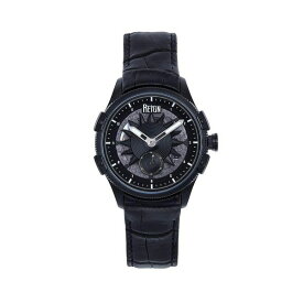 レイン メンズ 腕時計 アクセサリー Men Solstice Automatic Semi-Skeleton Leather Strap Watch - Black Black