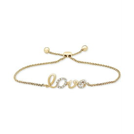 ラップド イン ラブ レディース ブレスレット・バングル・アンクレット アクセサリー Wrapped??? Diamond Love Bolo Bracelet (1/10 ct. t.w.) in 14k Gold, Created for Macy's Yellow Gold