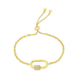 スターリングフォーエバー レディース ブレスレット・バングル・アンクレット アクセサリー Cubic Zirconia Carabiner Bolo Bracelet Gold