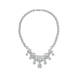 ブリング レディース ネックレス・チョーカー・ペンダントトップ アクセサリー Estate Jewelry Art Deco Style Baguette AAA CZ Clear Large Dangling Teardrops Bib Statement Bridal Collar Necklace For Women, Wedding Clear apr