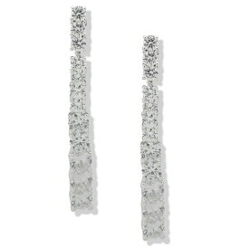 アンクライン レディース ピアス＆イヤリング アクセサリー Silver-Tone Graduated Crystal Linear Drop Earrings White