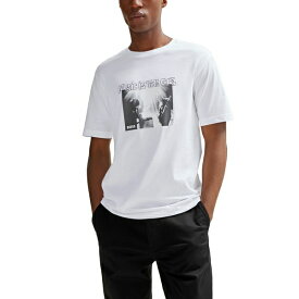 ヒューゴボス メンズ Tシャツ トップス Men's Artwork T-shirt Natural