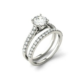 チャールズ アンド コルバード レディース リング アクセサリー Moissanite Bridal Set (1-5/8 ct. t.w. Diamond Equivalent) in 14k white gold White Gold