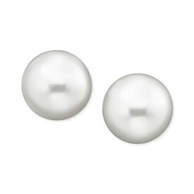 ベル ドゥ メール レディース ピアス＆イヤリング アクセサリー Pearl Earrings, 14k Gold Cultured Freshwater Pearl Stud Earrings (10mm) (Also Available in Pink Cultured Freshwater Pearl) White