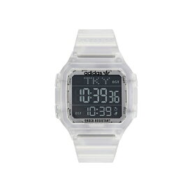 アディダス レディース 腕時計 アクセサリー Unisex Gmt Digital One Gmt Clear Resin Strap Watch 47mm Clear