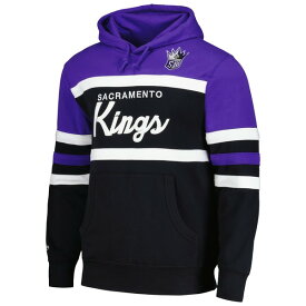 ミッチェル&ネス メンズ パーカー・スウェットシャツ アウター Sacramento Kings Mitchell & Ness Head Coach Pullover Hoodie Black/Purple