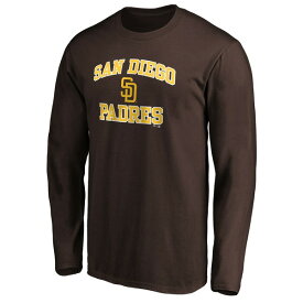 ファナティクス メンズ Tシャツ トップス San Diego Padres Fanatics Branded Team Heart & Soul Long Sleeve TShirt Brown