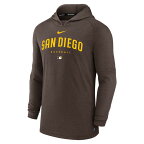 ナイキ メンズ パーカー・スウェットシャツ アウター San Diego Padres Nike Authentic Collection Early Work TriBlend Performance Pullover Hoodie Brown