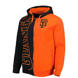ミッチェル&ネス メンズ パーカー・スウェットシャツ アウター San Francisco Giants Mitchell & Ness Fleece FullZip Hoodie Black/Orange