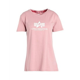 【送料無料】 アルファインダストリーズ レディース Tシャツ トップス T-shirts Pink