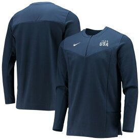 ナイキ メンズ ジャケット＆ブルゾン アウター Team USA Nike HalfZip Performance Jacket Navy