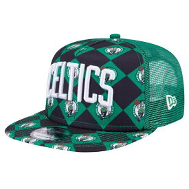 ニューエラ メンズ 帽子 アクセサリー Boston Celtics New Era Seeing Diamonds AFrame Trucker 9FIFTY Snapback Hat Kelly Green