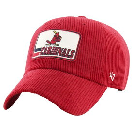 フォーティーセブン メンズ 帽子 アクセサリー St. Louis Cardinals '47 Wax Pack Collection Corduroy Clean Up Adjustable Hat Red