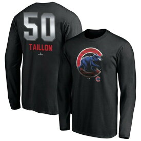 ファナティクス メンズ Tシャツ トップス Chicago Cubs Fanatics Branded Personalized Midnight Mascot Long Sleeve TShirt Black