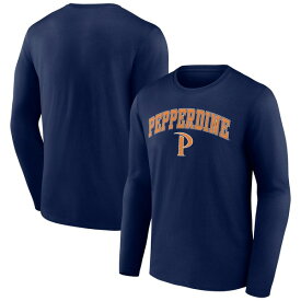 ファナティクス メンズ Tシャツ トップス Pepperdine Waves Fanatics Branded Campus Long Sleeve TShirt Navy