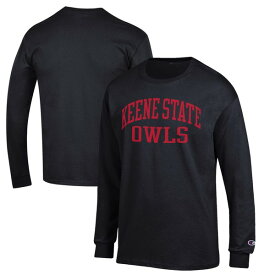 チャンピオン メンズ Tシャツ トップス Keene State Owls Champion Jersey Long Sleeve TShirt Black