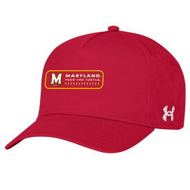 アンダーアーマー メンズ 帽子 アクセサリー Maryland Terrapins Under Armour 2023 Sideline Adjustable Hat Red