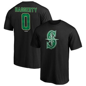 ファナティクス メンズ Tシャツ トップス Seattle Mariners Fanatics Branded Emerald Plaid Personalized Name & Number TShirt Black
