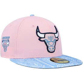 ニューエラ メンズ 帽子 アクセサリー Chicago Bulls New Era Paisley Visor 59FIFTY Fitted Hat Pink/Light Blue