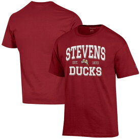 チャンピオン メンズ Tシャツ トップス Stevens Institute of Technology Ducks Champion Est. Date Jersey TShirt Red