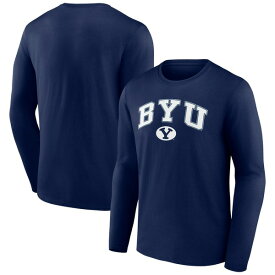 ファナティクス メンズ Tシャツ トップス BYU Cougars Fanatics Branded Campus Long Sleeve TShirt Navy